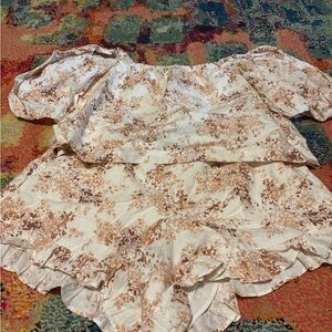 Floral Off-Shoulder Top and Shorts Set